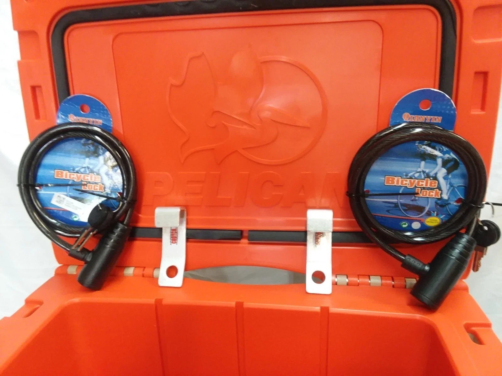Cooler Locks Fits Pelican Elite Aluminum 2 Security Brackets and 2- 3ft cables