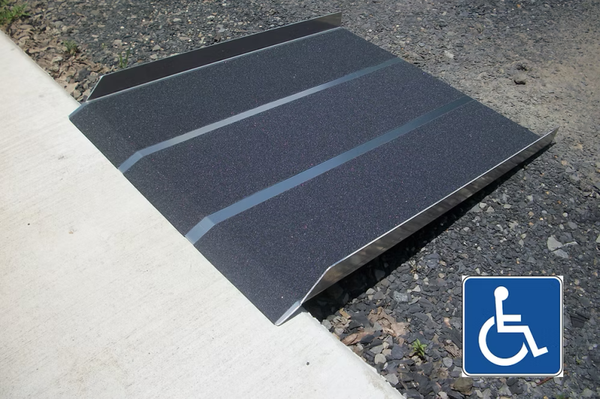 Solid Aluminum Wheelchair Ramp 2" Sides