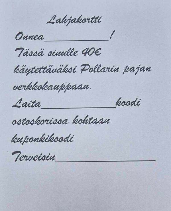 Lahjakortti 40