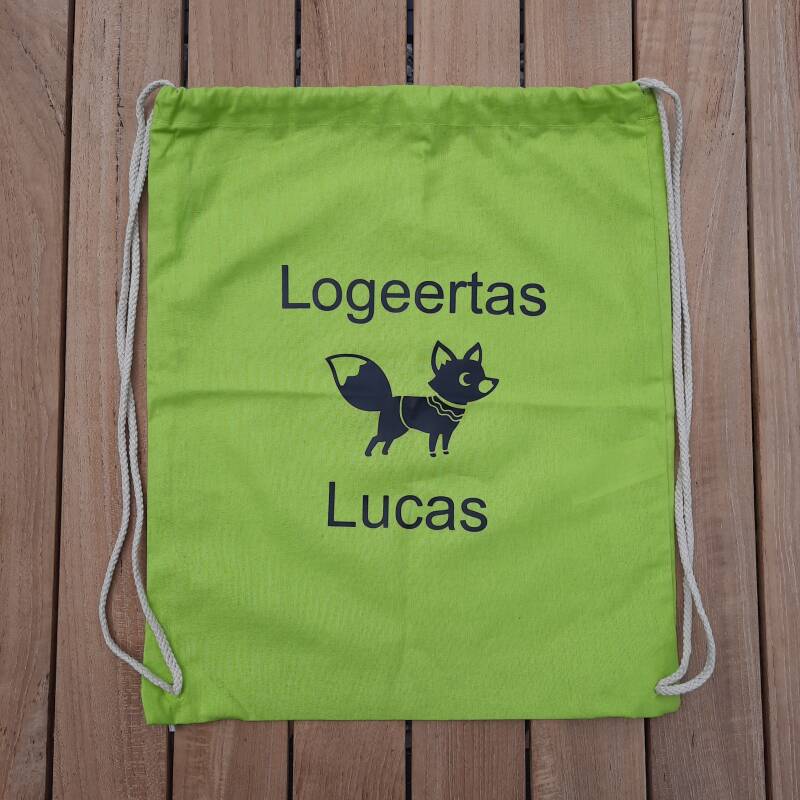 Katoenen rugzak - Lime groen