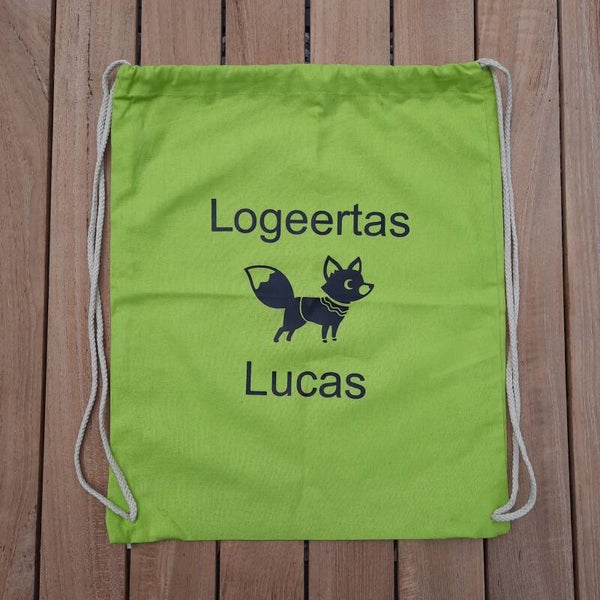 Katoenen rugzak - Lime groen