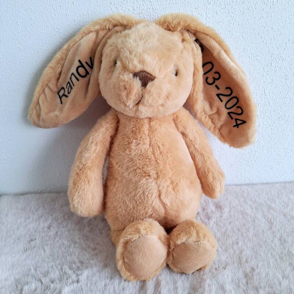 Geboorteknuffel - konijn bruin