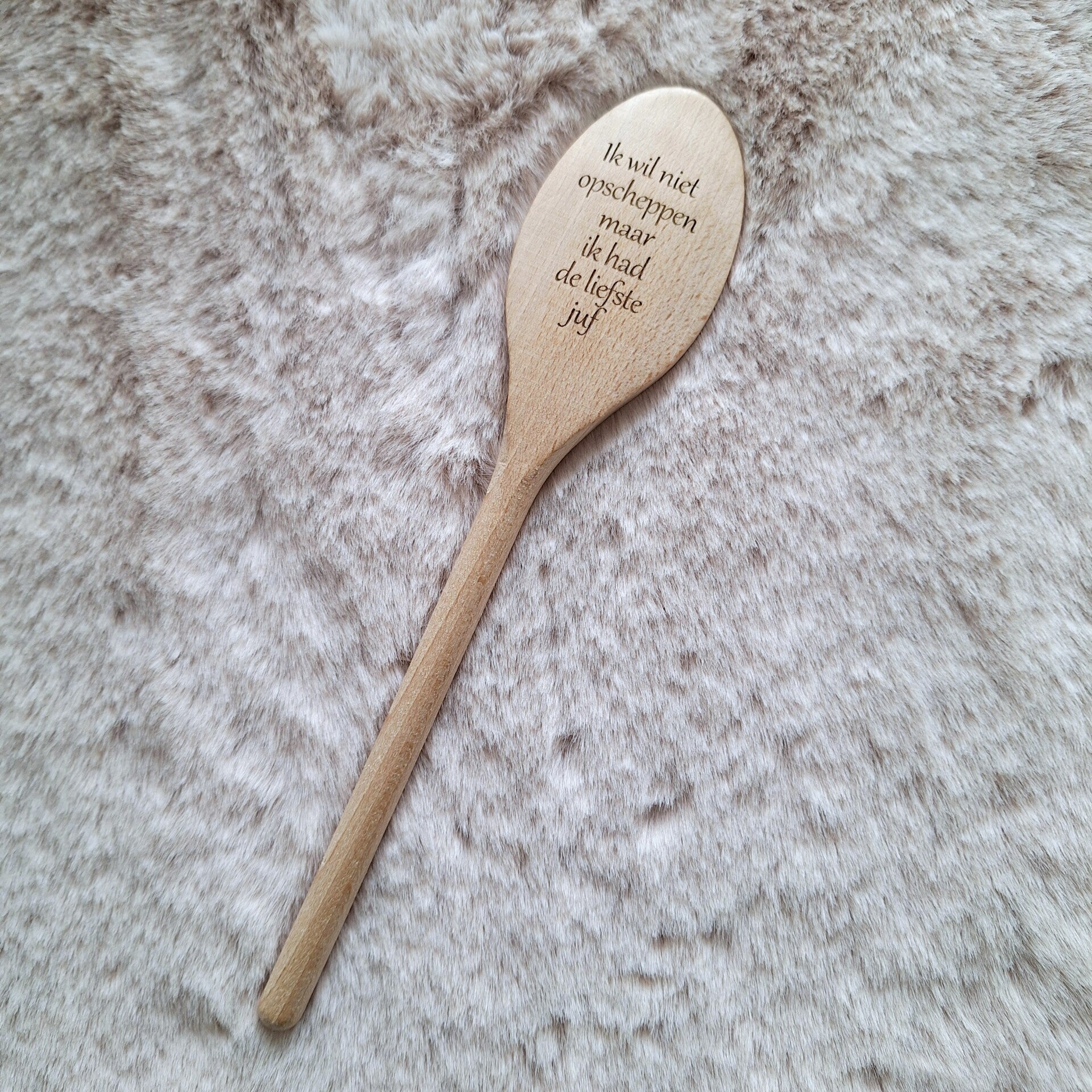 Houten lepel - Opscheppen liefste juf