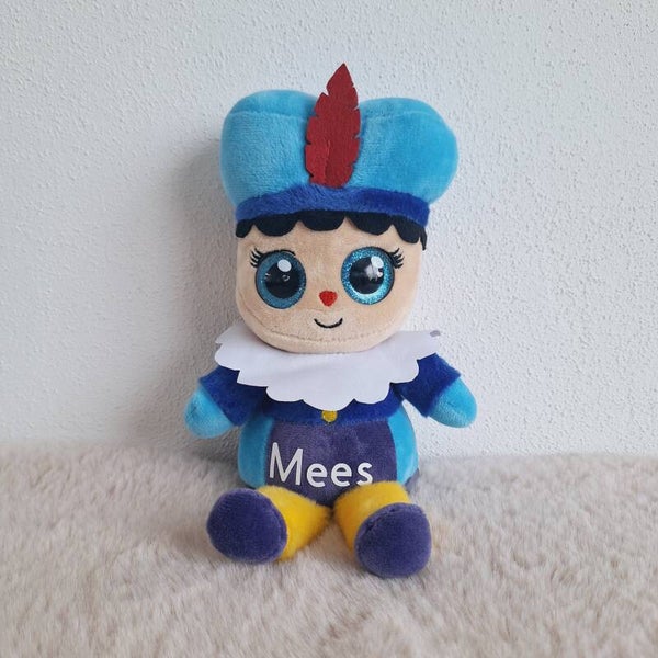 Pieten knuffel met naam - Blauw