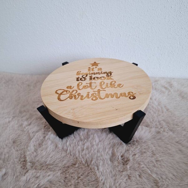 Serveerplank - Rond op houder