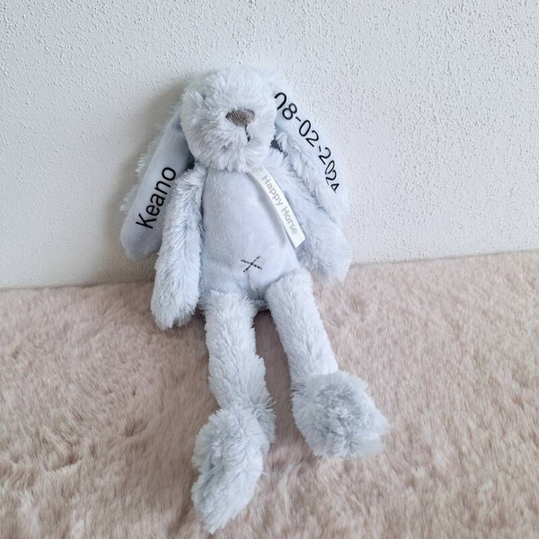 Geboorteknuffel Happy horse - Blauw