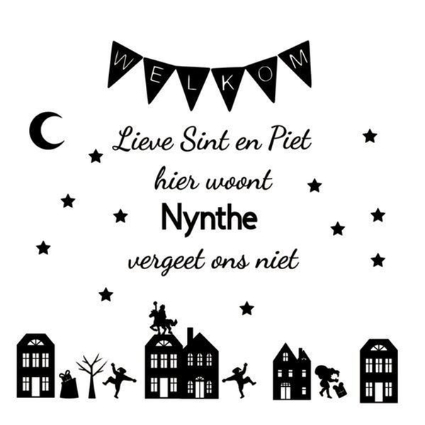 Raamsticker - Lieve sint hier woont