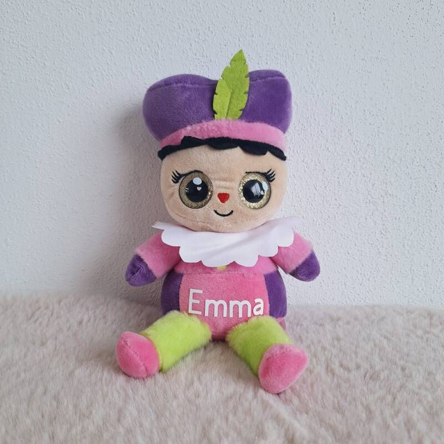 Pieten knuffel met naam - Roze