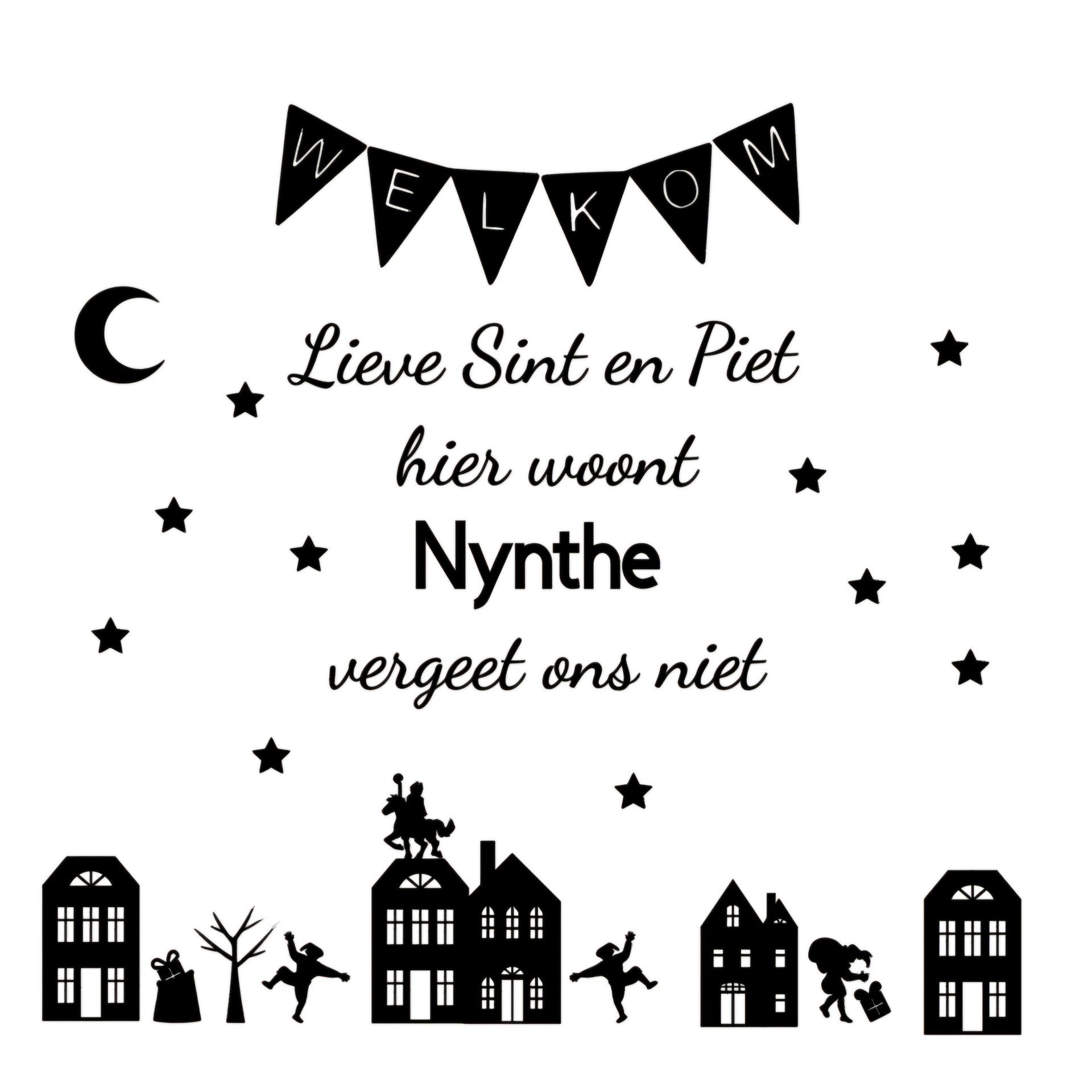 Raamsticker - Lieve sint hier woont