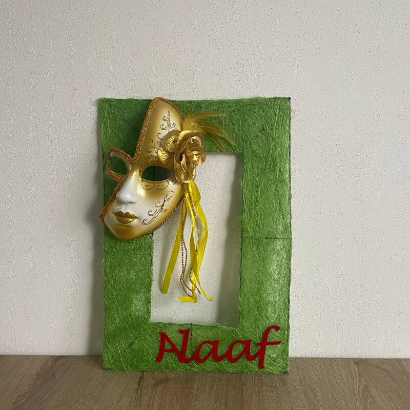Sisal lijst met masker - Groen