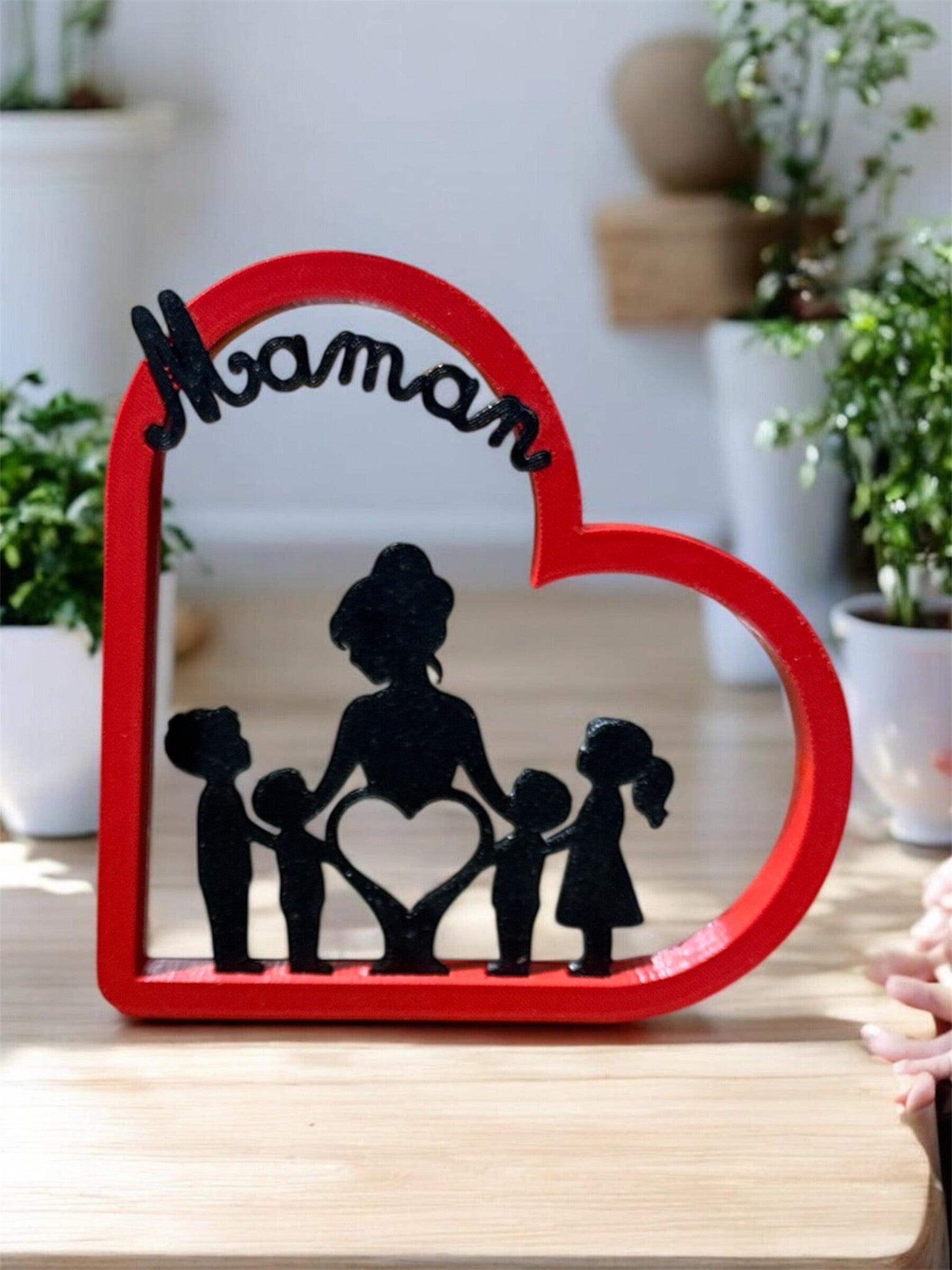 Coeur -Maman et ses enfants fille/ 3 garçons
