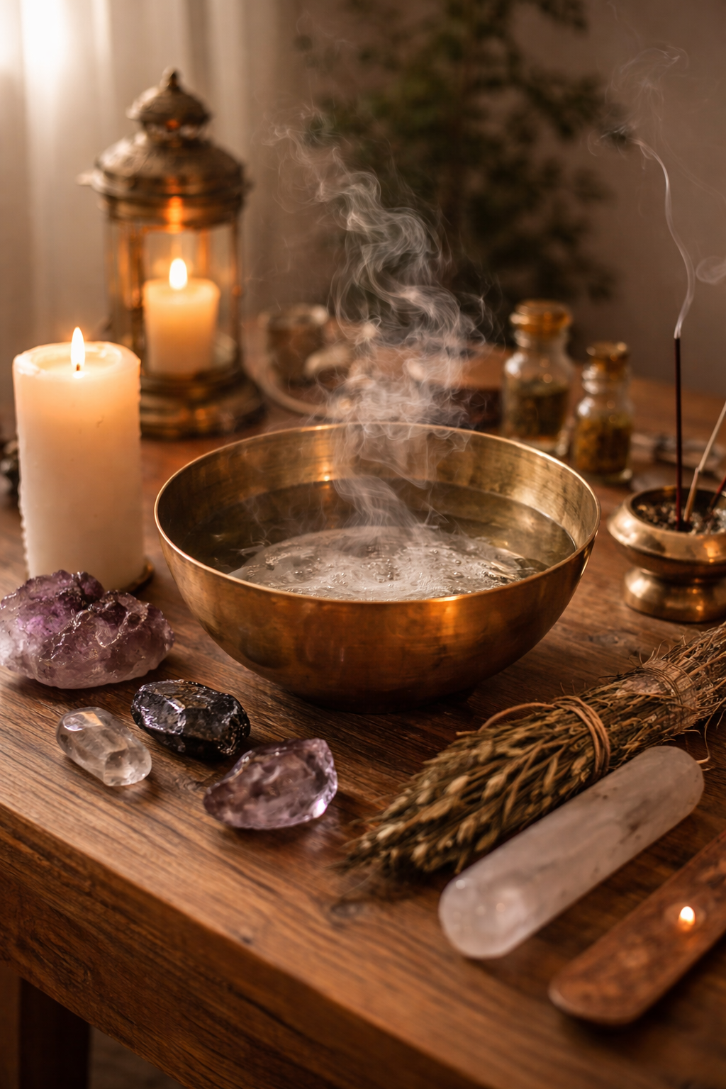 Rituel de dégagement énergétique réalisé selon une tradition ancienne pour neutraliser les influences négatives