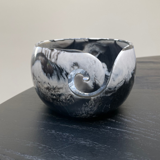 Yarn bowl gemarmerd zwart wit