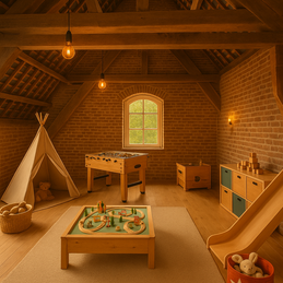Speelzolder voor kinderen, speelruimte, indoor