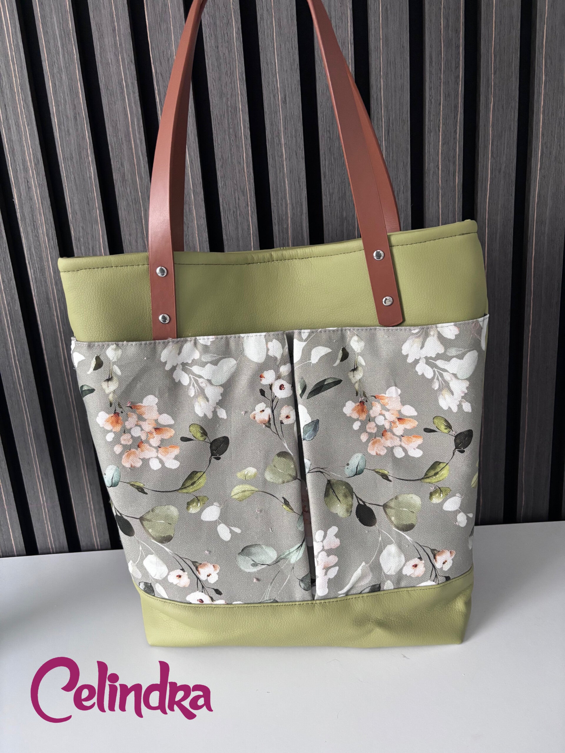 Shopper Blüten grün