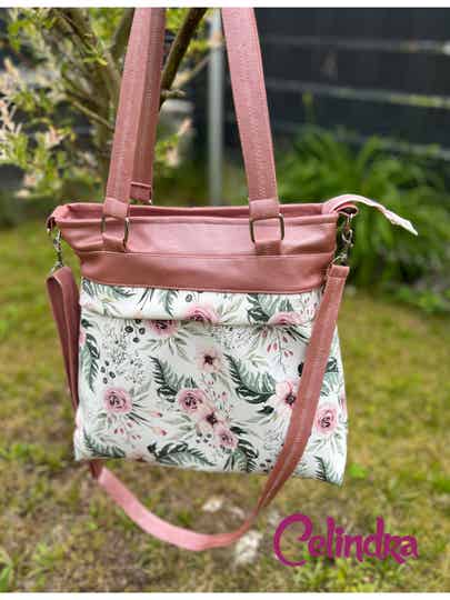 Umhängetasche altrosa Blumen