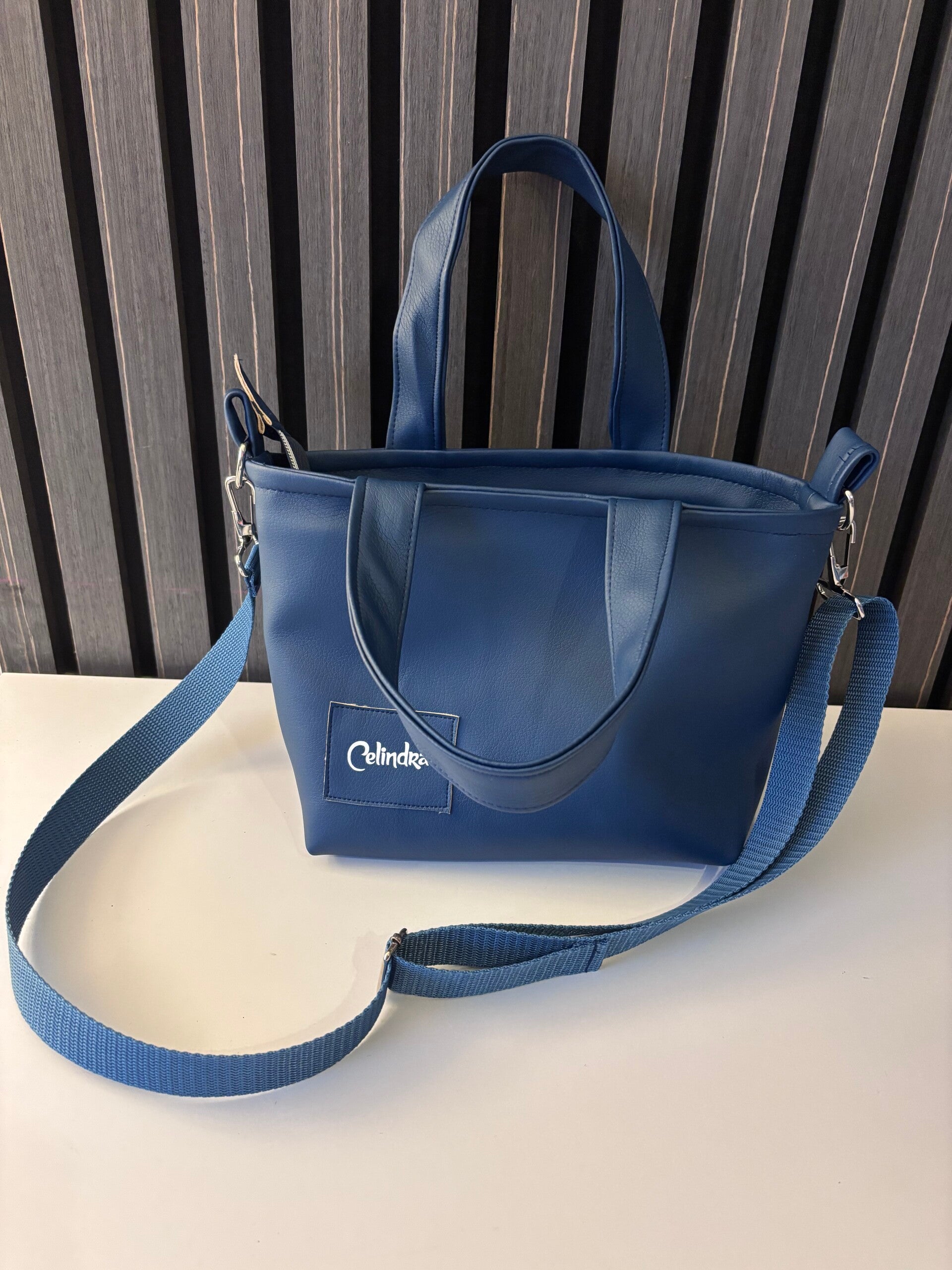 Handtasche Kunstleder blau