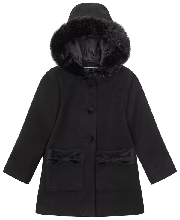 Big Girl Bow Pocket Dress Coat