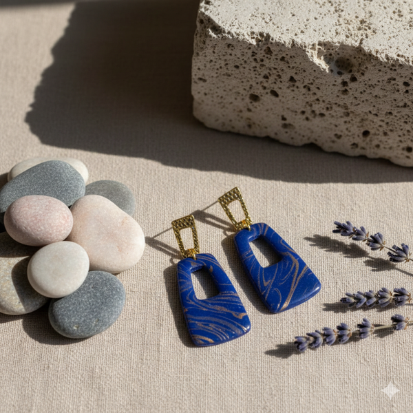 Handgemaakte oorbellen blauw - Royal Blue