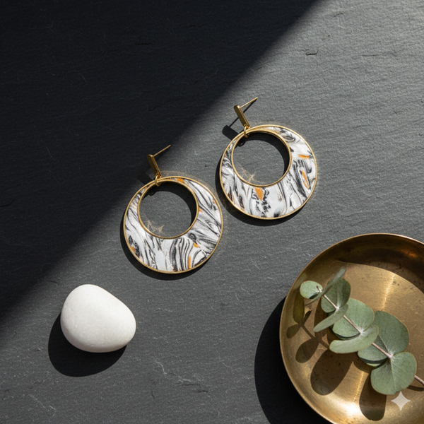 Statement zwart goud Marble - Gold Circle