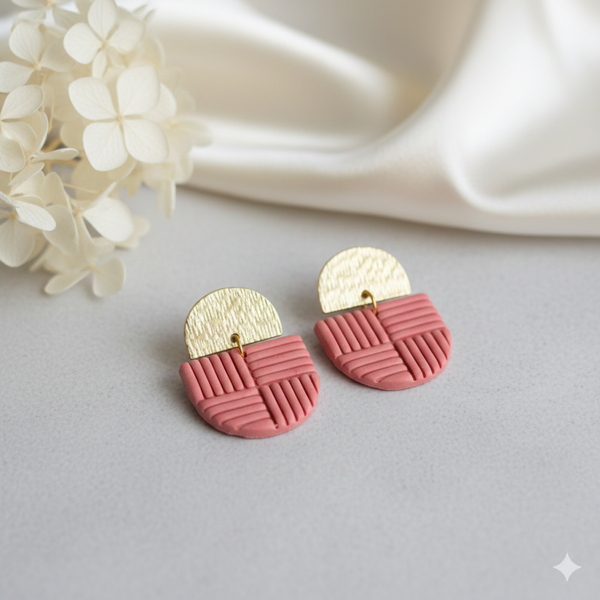 Handgemaakte Oorbellen coraal - Sofia