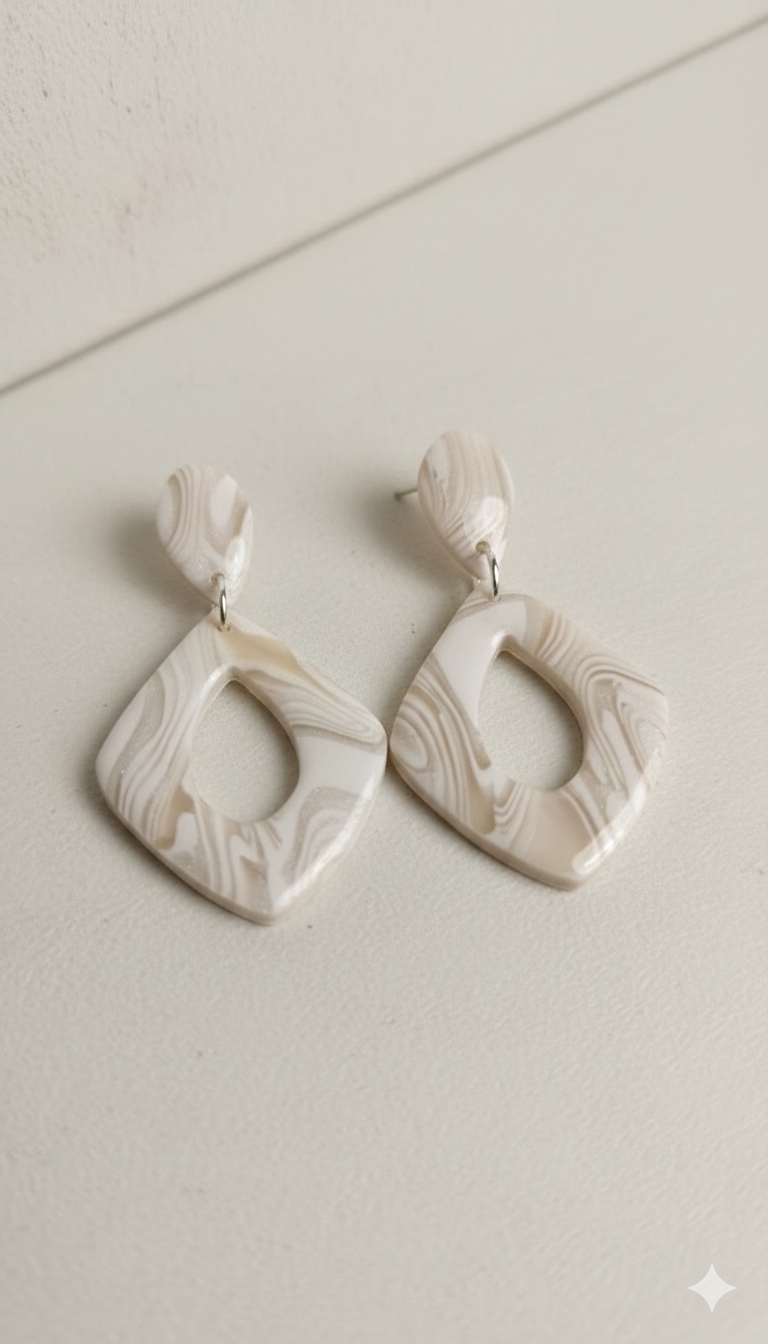Statement oorbellen - Marble Dream