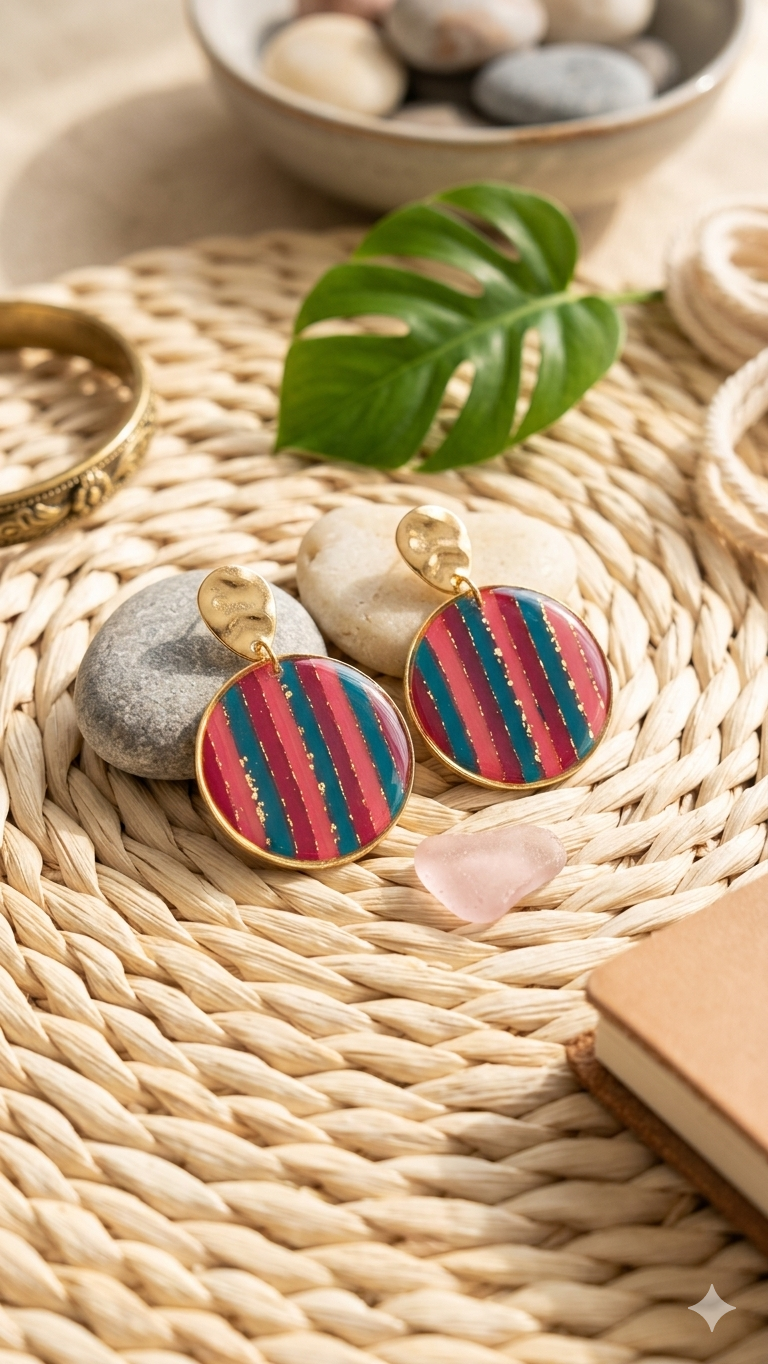 Statement oorbellen - Summer Stripes