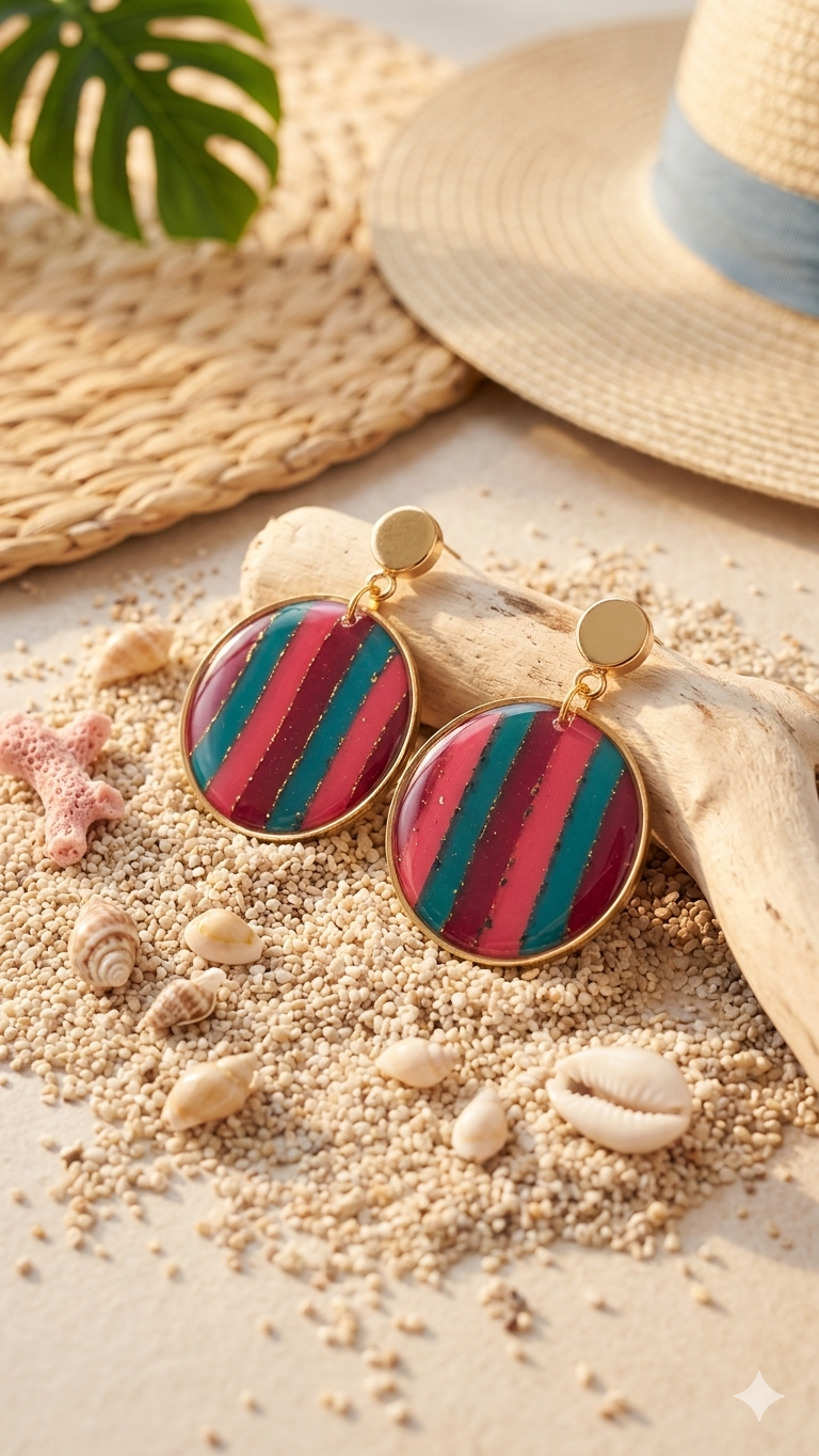 Statement oorbellen - Summer Stripes