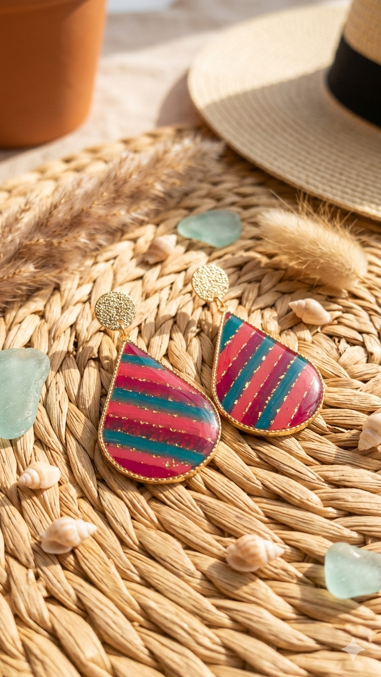 Statement oorbellen - Summer Stripes