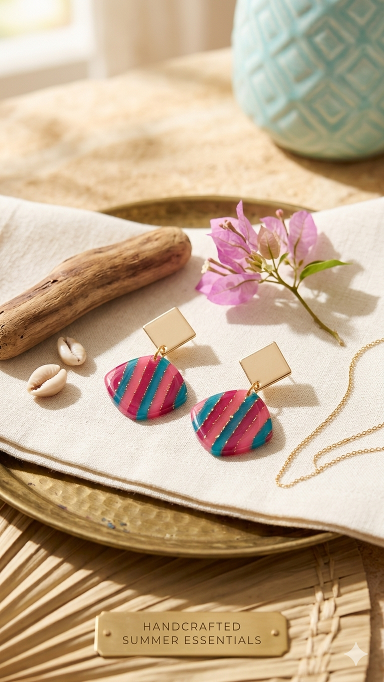 Statement oorbellen - Summer Stripes