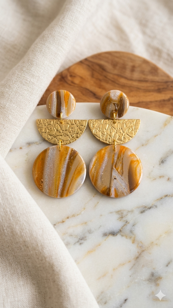 Statement Oorbellen Bruin