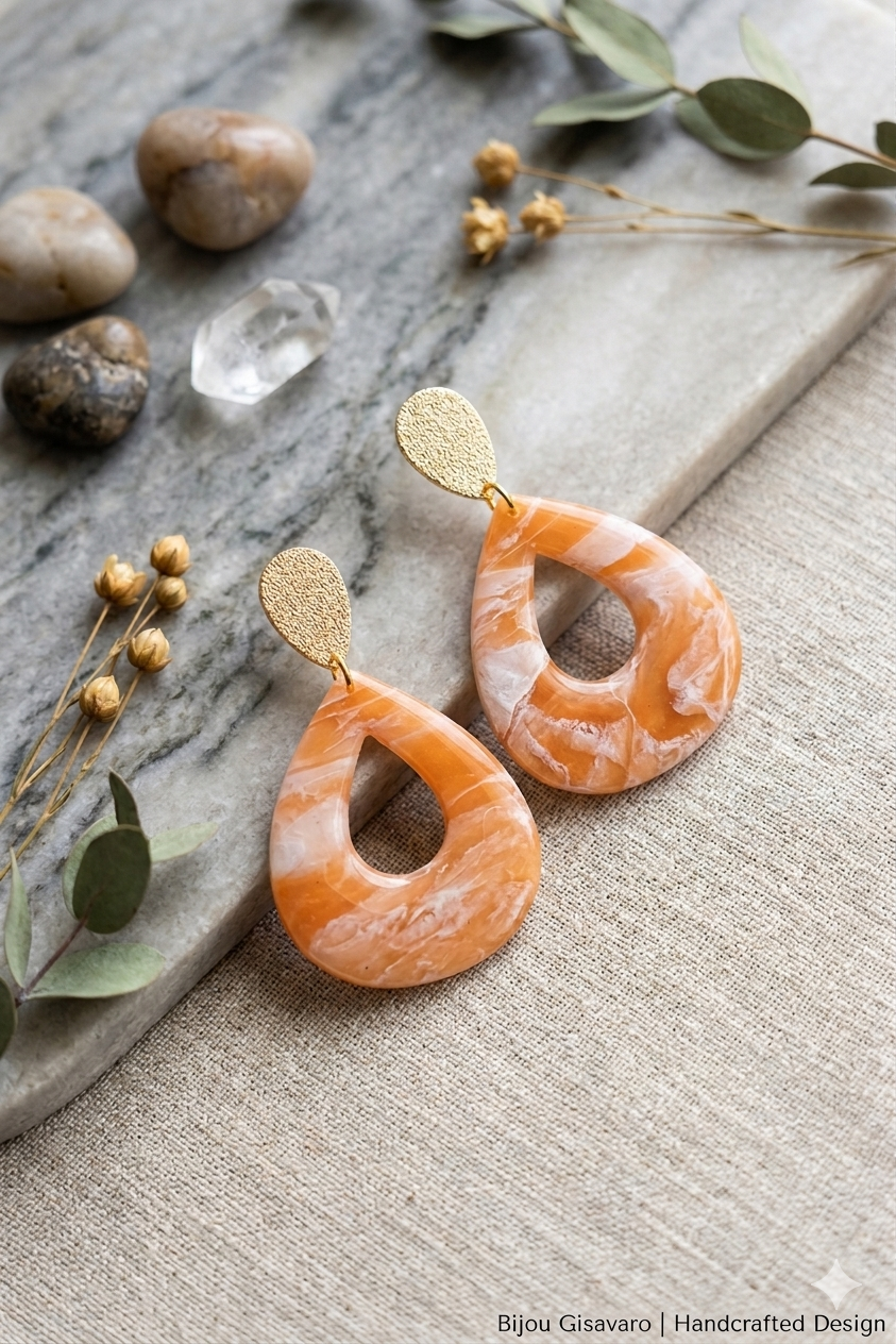 Statement oorbellen oranje