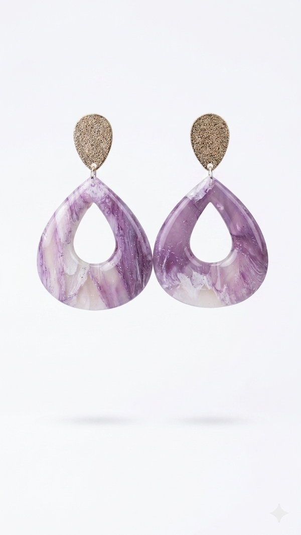 Statement oorbellen paars - Lilac