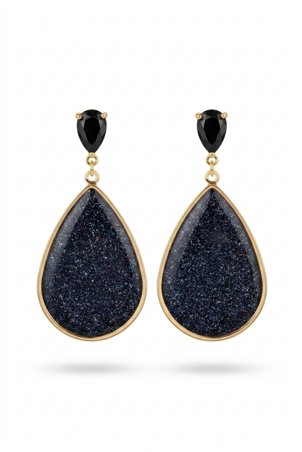 handgemaakte oorbellen zwart - Sparkle