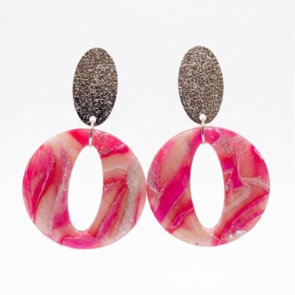 Statement oorbellen roos - Martine