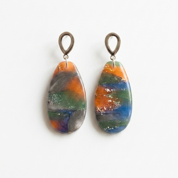 Statement oorbellen multi - Blue Horizon