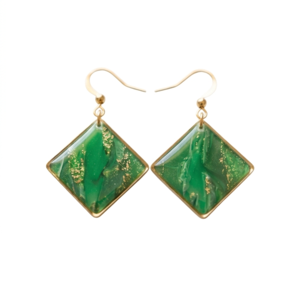 Statement oorbellen groen - Emerald Glow