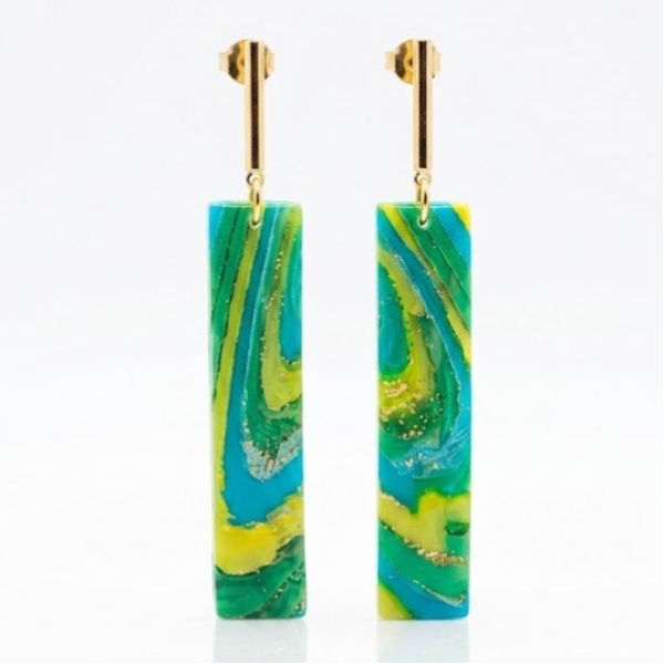 StatemenT oorbellen groen geel - Skyline Bars