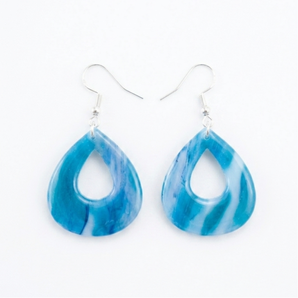 Statement oorbellen blauw - Azure Drop