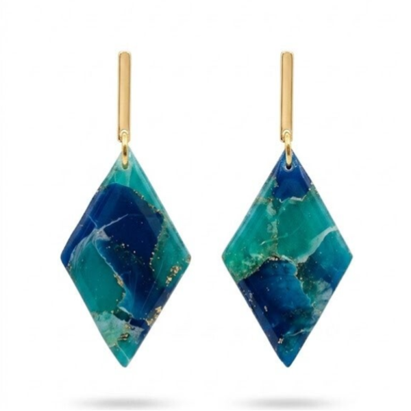 Statement oorbellen blauw - Gerda