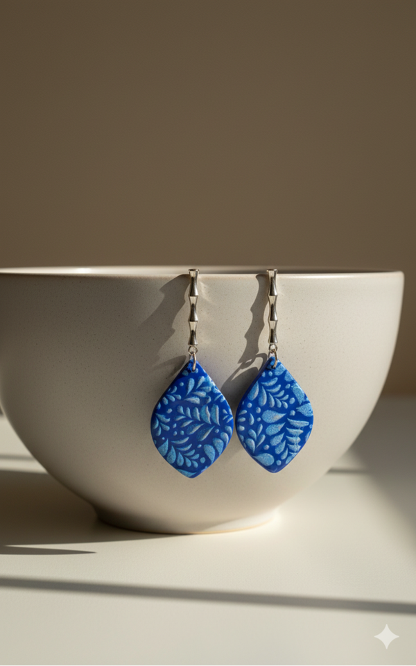 Statement oorbellen blauw - Motion