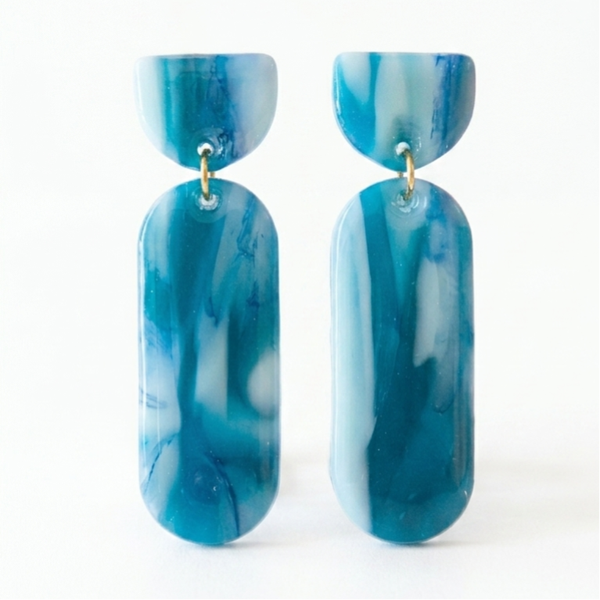 Statement oorbellen blauw - Azure