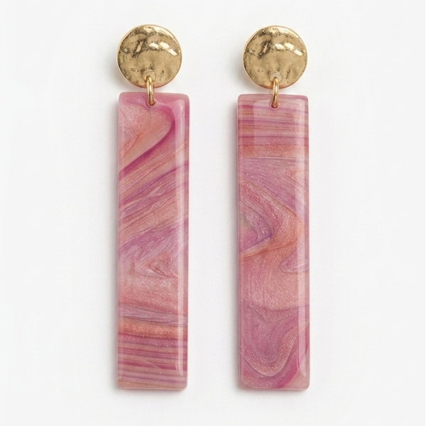 Statement oorbellen roos paars - louisa