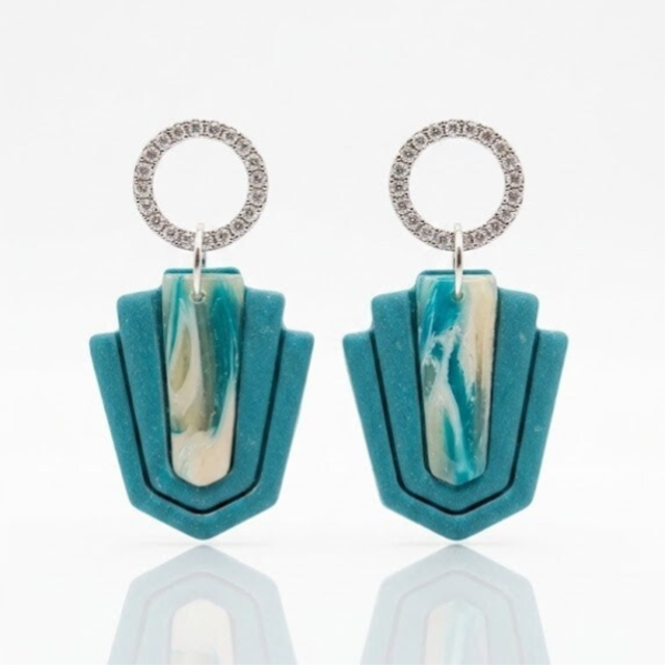Statement oorbellen Blauw - Lina