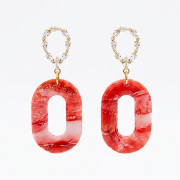 Statement oorbellen rood - Suzie