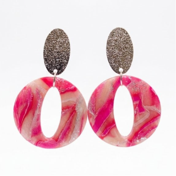 Statement oorbellen roos - Martine