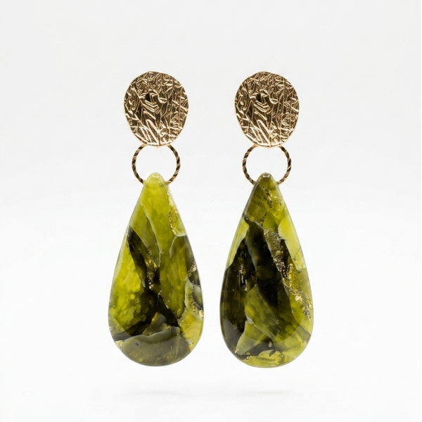 Statement oorbellen groen - Forest Glow