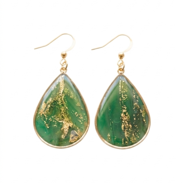 Statement oorbellen groen - Emerald Glow