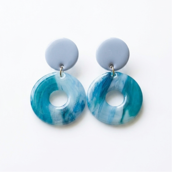 Statement oorbellen blauw - Azure