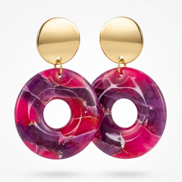 Statement oorbellen paars - Purple  Glow